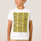 T-shirt Restez en dehors ! Bande jaune et fil barbelé (Devant)