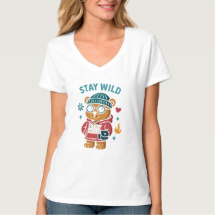 T-shirt Restez en peluche