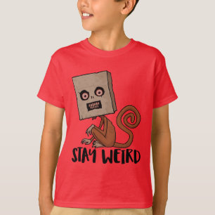 T-shirt Restez Étrange Singe De Sacoche