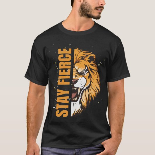 T-shirt Restez FIERCE Lion (Devant)