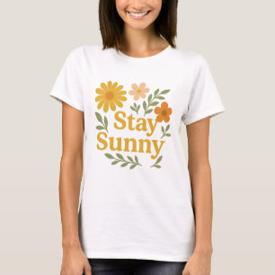 T-shirt Restez Floral Rétro Vibrations Positives Ensolleil