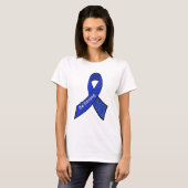 T-shirt Restez forts MME/SFC Guerrier Blue Awareness Ruban (Devant entier)