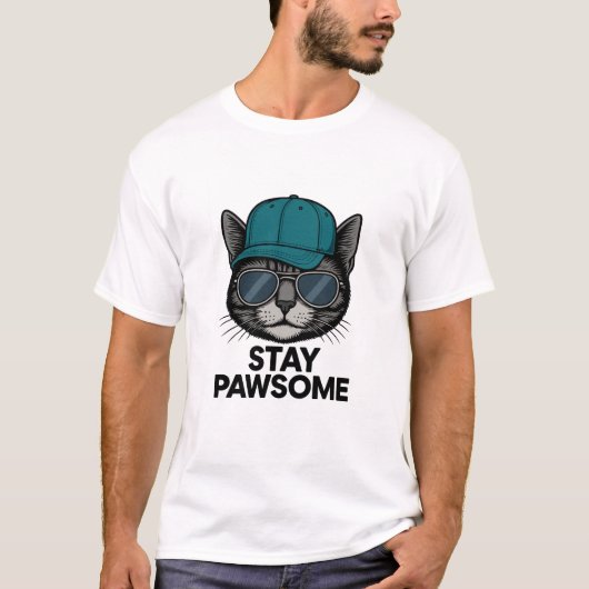 T-shirt Restez Géniaux – Édition Chat (Devant)