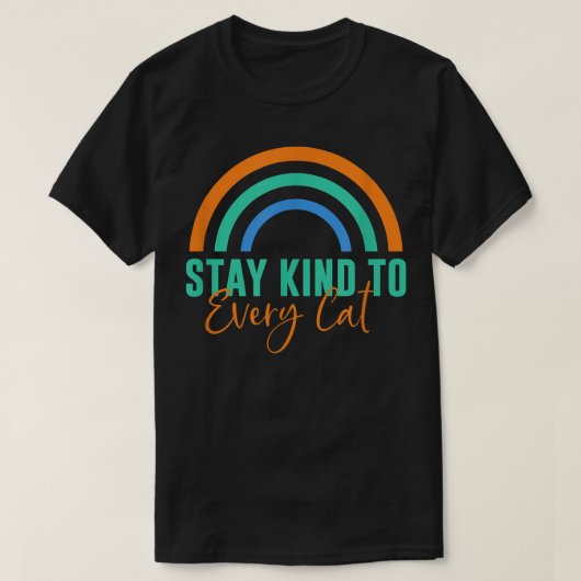 T-shirt Restez gentil avec chaque chat (Design devant)