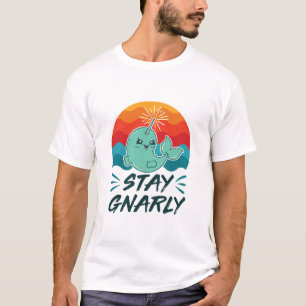 T-shirt Restez Gnarly mignon Narwhal Narwhal Amover