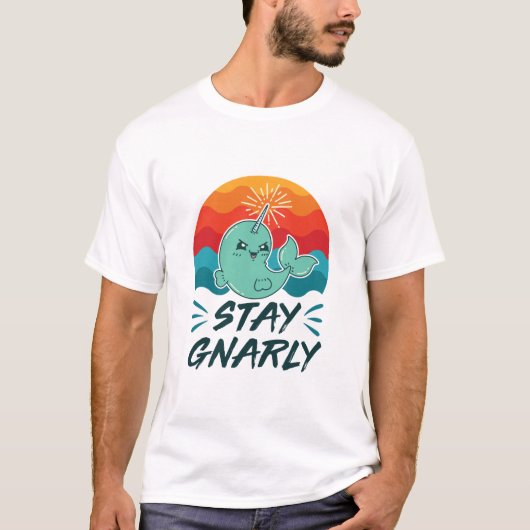 T-shirt Restez Gnarly mignon Narwhal Narwhal Amover (Devant)
