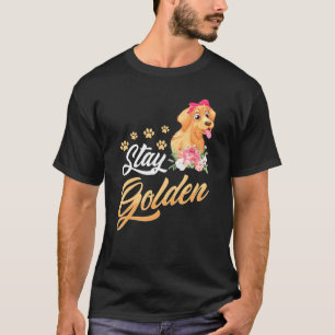 T-shirt Restez Golden Design Réalisé Pour Un Golden Retrie