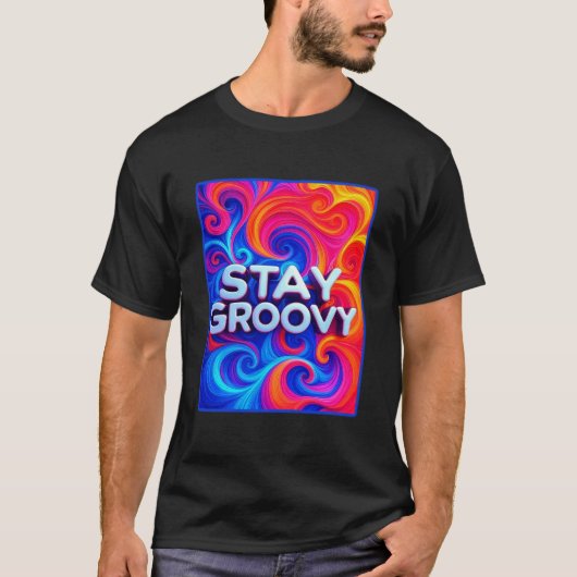 T-shirt Restez Groovy 70s (Devant)