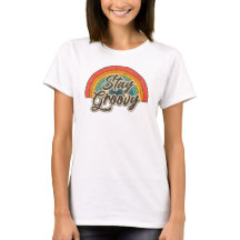 Restez Groovy Design de Citation Arc-en-Ciel Rétro