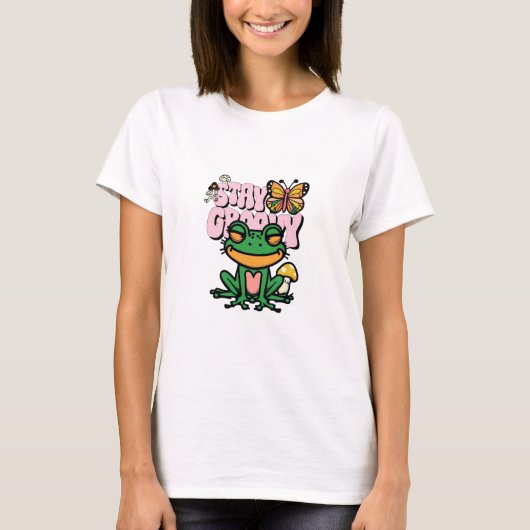 T-shirt Restez Groovy Grenouille (Devant)