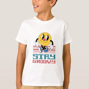 T-shirt restez groovy rétro smiley face tshirt.