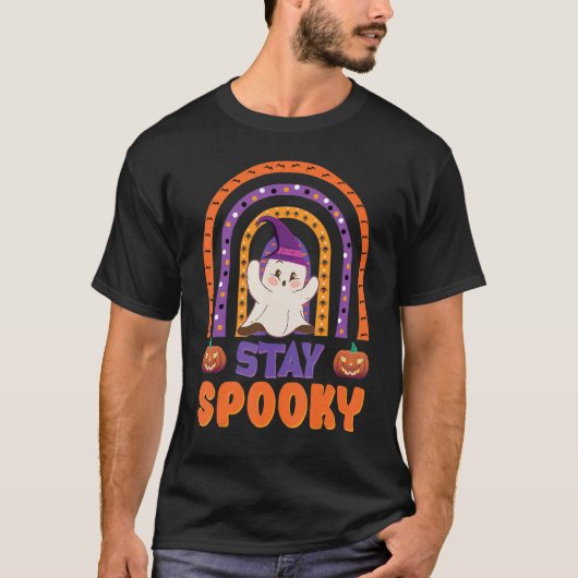 T-shirt Restez Halloween effrayant (Devant)