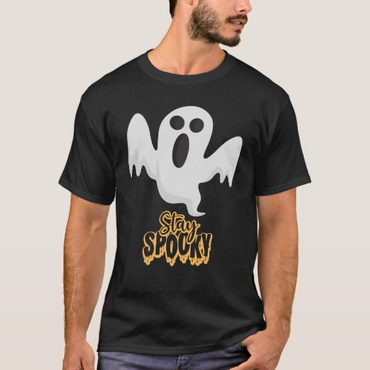 T-shirt Restez Halloween effrayant (Devant)