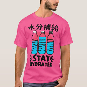 T-shirt Restez Hydraté Bouteilles d'eau japonaises Concept
