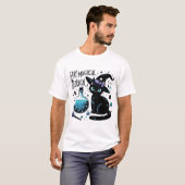 T-shirt Restez Magique Sorcière Meowgical Chat Noir Cute (Devant entier)
