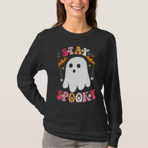 T-shirt Restez Mignon Fantôme Spooky Avec Fleurs Costume H