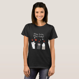 T-shirt Restez Mignon Restez Confortable Kawaii Pattes de