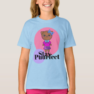T-shirt Restez parfait Cute Kitty Chat avec Joli Bow