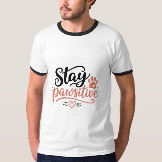 T-shirt Restez Pawsitif (Devant)