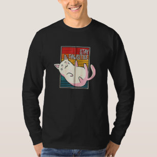 T-shirt Restez Pawsitive Chat Propriétaire Kitten Amateur