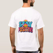 T-shirt Restez positif Arc-en-ciel Smiley Face Tee (Dos)