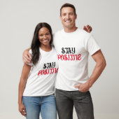 T-shirt Restez positif Black & Red Typography (Unisexe)
