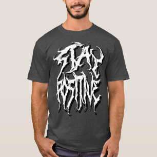 T-shirt Restez positif en métal mort message encourageant