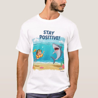 T-shirt Restez positif - Shark Adventure en mer