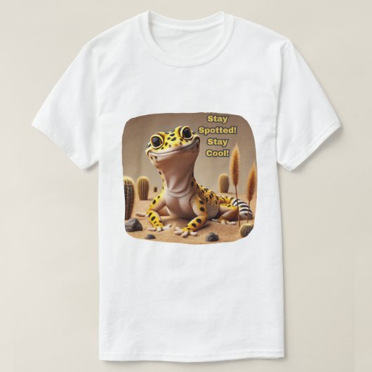 T-shirt Restez Repéré, Restez Cool ! Leopard Gecko (Design devant)