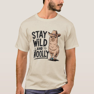 T-shirt Restez sauvage et laineuse