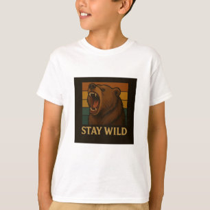 T-shirt Restez sauvage Graphique animal Vintage pour l'amo