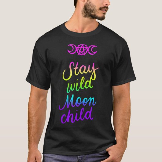 T-shirt Restez Sauvage Lune Enfant Triple Lune Wicca Wicca (Devant)