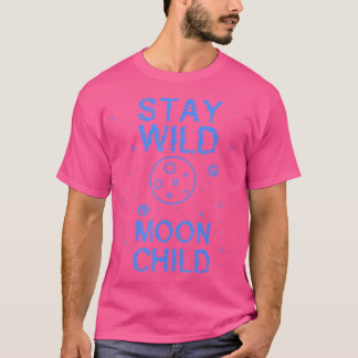 T-shirt Restez Sauvage Lune Enfants Femmes Garçons Filles