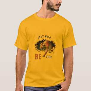 T-shirt "Restez Sauvage, Soyez Libre – Tigre Majestueux In