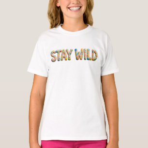 T-shirt "Restez Sauvage" Typographie 3D en argile colorée