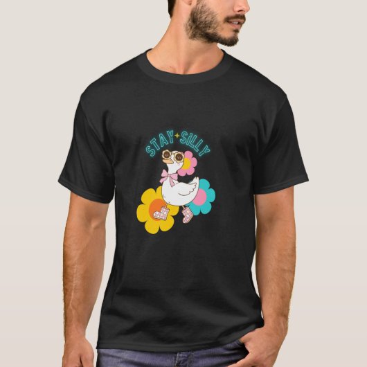 T-shirt Restez Silly Light Up Spring Groovy Oie Positivité (Devant)