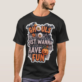 T-shirt Restez Spooky Graphisme 3D Halloween avec chauves-