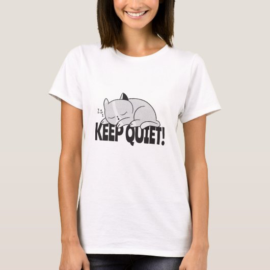 T-shirt Restez tranquille Lazy endormi chat (Devant)
