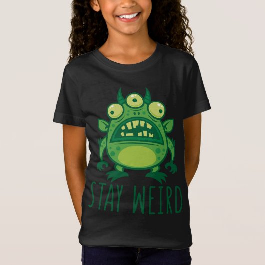 T-Shirt Restez un monstre Alien bizarre (Devant)