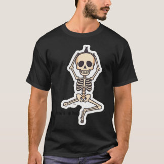 T-shirt Restin in Pose Funny Skeleton Yoga Halloween Desig