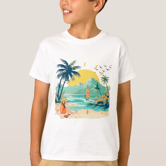 T-shirt Resting Beach for Summer (Devant)