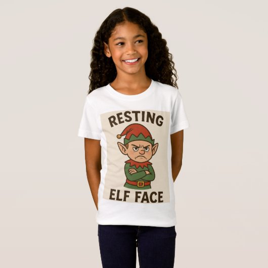 T-Shirt Resting Elf Face – Grumpy Holiday Mood (Devant entier)