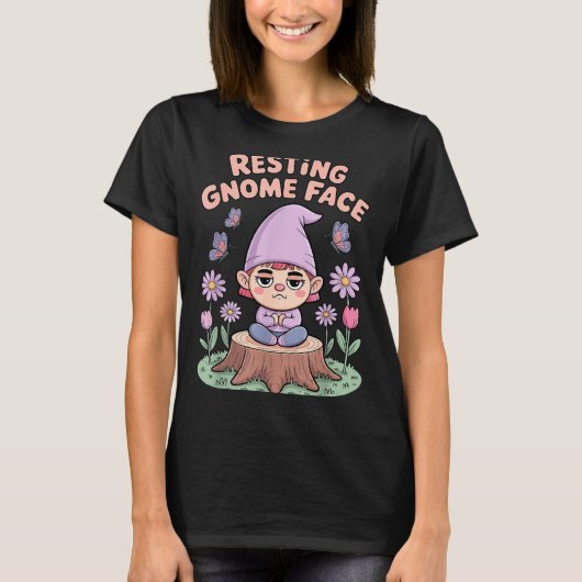T-shirt Resting Gnome Face Cute Funny Christmas Kawaii Car (Devant)