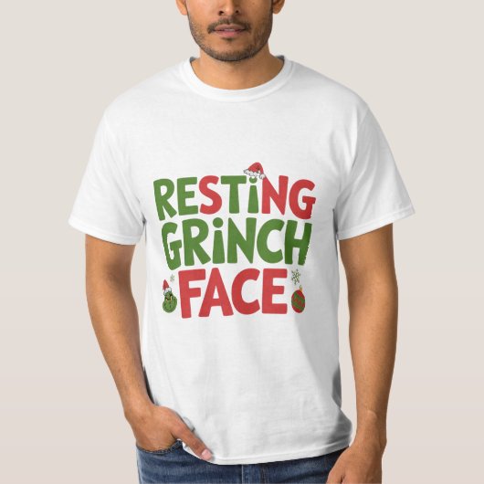 T-shirt Resting Grinch Face Funny Christmas Shirt (Devant)