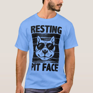 T-shirt Resting Pit Face, Pit Bull Dog Lover For Women And