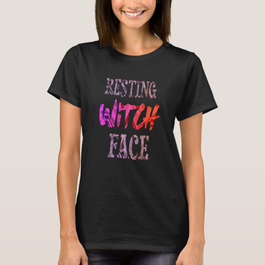 T-shirt Resting witch Face Costume Halloween Meme (Devant)