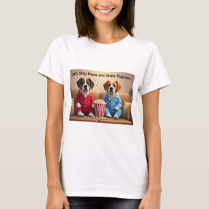 T-shirt Restons à la maison et commandez des chiens de car