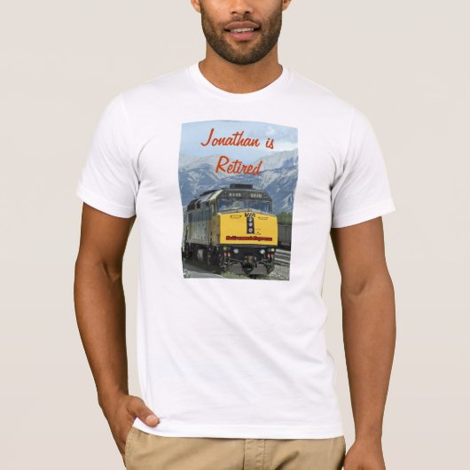 T-shirt retiré, train jaune (Devant)