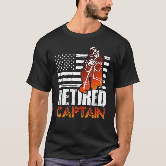 T-shirt Retired American Firefighter Captain Retirement (Devant)