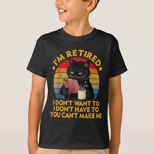T-shirt Retired Black Cat Coffee Funny Retirement 2026 Wom (Devant)